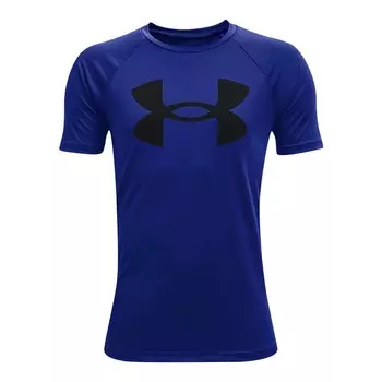 Футболка Under Armour с большим логотипом и техническим графическим рисунком для мальчиков 8–20 лет, цвет Royal