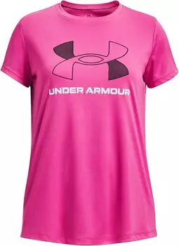Футболка Under Armour Tech Big Logo Short Sleeve T-Shirt, цвет Rebel Pink/Black