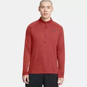 Футболка Under Armour Tech Textured half zip long sleeve, оранжевый