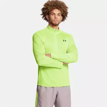 Футболка Under Armour Tech Textured half zip long sleeve, зеленый