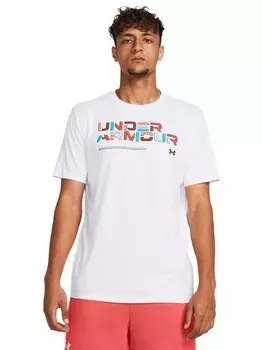 Футболка Under Armour UA Colorblock Wordmark SS, белый