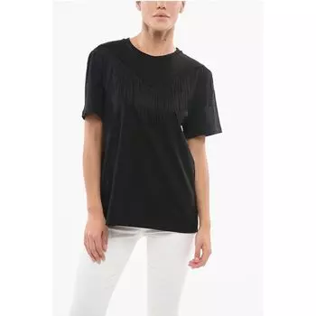 Футболка UNDER WORLD из хлопка с круглым вырезом и бахромой Pinko, Black