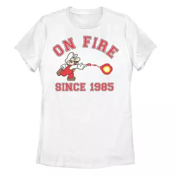 Футболка юниоров Super Mario On Fire с 1985 года Licensed Character