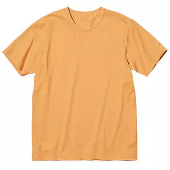 Футболка Uniqlo Airism Cotton Crew Neck, светло-оранжевый