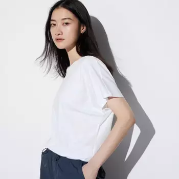 Футболка Uniqlo Airism Drape, белый