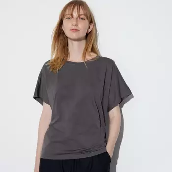 Футболка Uniqlo Airism Drape, серый