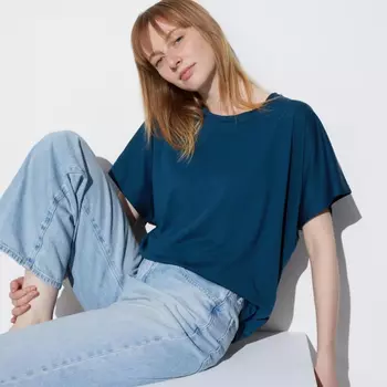 Футболка Uniqlo Airism Drape, синий