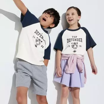 Футболка UNIQLO AIRism хлопковая с рисунком и коротким рукавом, белый