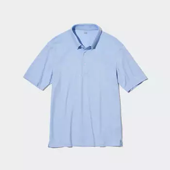 Футболка Uniqlo AIRism Polo, голубой
