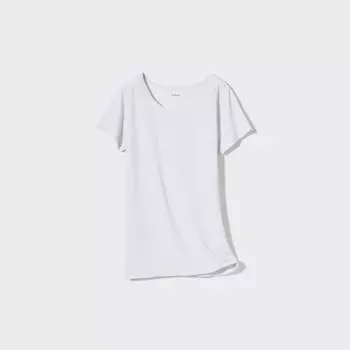 Футболка UNIQLO Airism с U-образным вырезом, светло-серый
