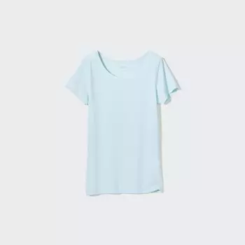 Футболка UNIQLO Airism с U-образным вырезом, светло-зеленый