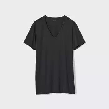 Футболка Uniqlo Airism с V-образным вырезом, черный