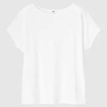 Футболка Uniqlo Drape Boat Neck, белый