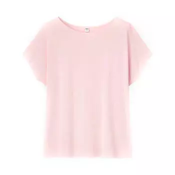 Футболка Uniqlo Drape Boat Neck, розовый