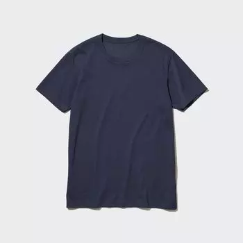 Футболка Uniqlo Dry Color с короткими рукавами, темно - синий