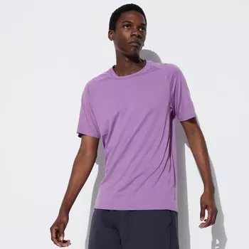 Футболка Uniqlo Dry EX с круглым вырезом, фиолетовый