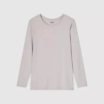 Футболка Uniqlo Heattech с длинным рукавом, светло-серый