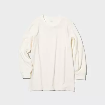 Футболка Uniqlo Heattech с рукавами 9/4, молочный