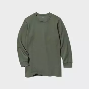 Футболка Uniqlo Heattech с рукавами 9/4, оливковый