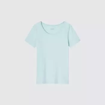 Футболка UNIQLO Heattech с U-образным вырезом, зеленый