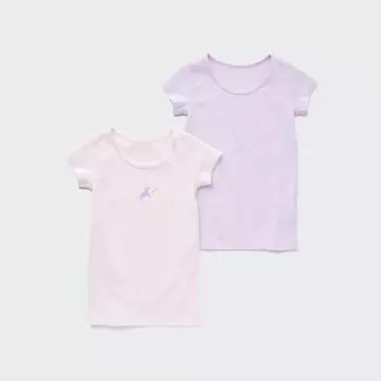 Футболка UNIQLO хлопковая комплект из 2 шт, светло-фиолетовый