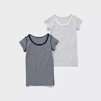 Футболка UNIQLO хлопковая комплект из 2 шт, темно-синий