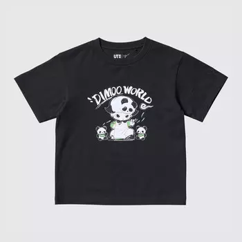 Футболка Uniqlo KIDS POP MART DIMOO WORLD UT, черный