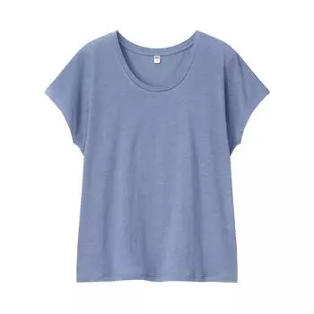Футболка Uniqlo Linen Blend French Sleeve, голубой
