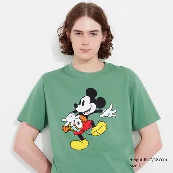 Футболка Uniqlo Mickey Mouse in Thailand с коротким рукавом, зеленый