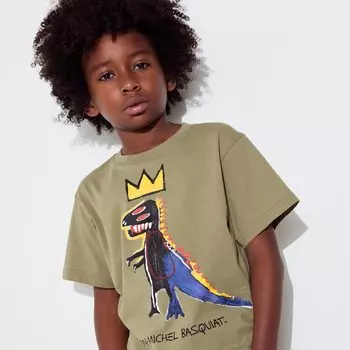 Футболка UNIQLO Ny Pop Art Ut с графикой, зеленый