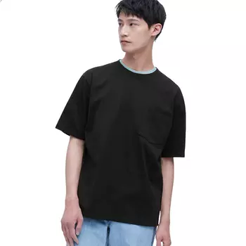 Футболка Uniqlo Oversized Crew Neck Half-Sleeve, черный