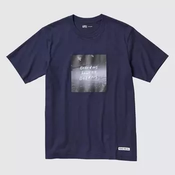 Футболка Uniqlo Peace For All Ayumu Hirano, темно-синий