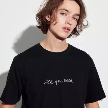 Футболка Uniqlo Peace For All Herzog & de Meuron с коротким рукавом, черный
