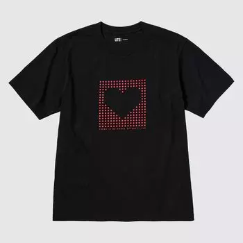 Футболка Uniqlo Peace For All Rei Inamoto с коротким рукавом, черный