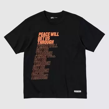 Футболка Uniqlo Peace For All Shingo Kunieda, черный