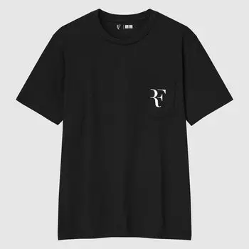 Футболка Uniqlo Roger Federer с графикой, черный