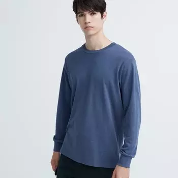 Футболка Uniqlo с длинными рукавами, синий