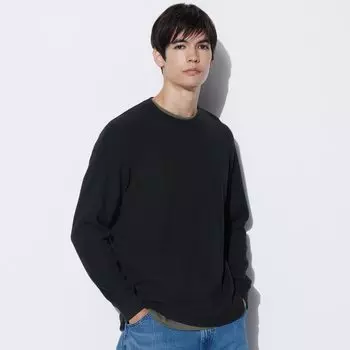 Футболка Uniqlo с круглым вырезом, черный