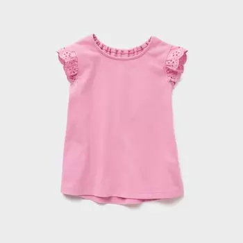 Футболка UNIQLO с круглым вырезом и коротким рукавом, розовый