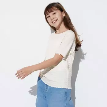 Футболка UNIQLO Shiring Mellow с коротким рукавом, белый