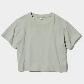 Футболка Uniqlo Slub Jersey Crew Neck, зелёный