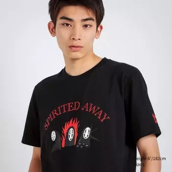 Футболка Uniqlo Studio Ghibli с рисунком, черный