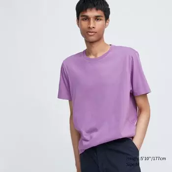 Футболка Uniqlo Supima 100%, фиолетовый