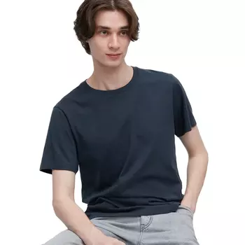 Футболка Uniqlo Supima Cotton Crew Neck Short Sleeved, синий