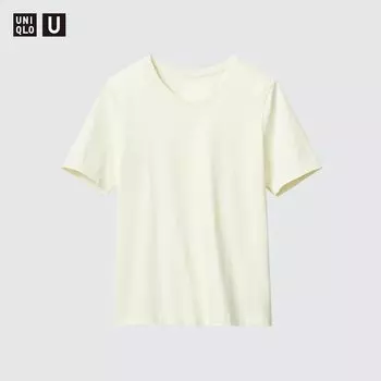Футболка Uniqlo Supima из хлопка, кремовый
