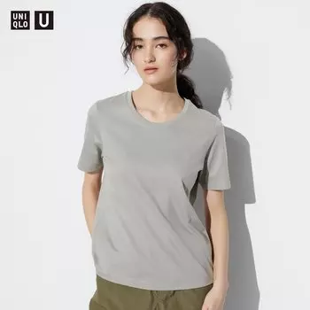 Футболка Uniqlo Supima из хлопка, серый