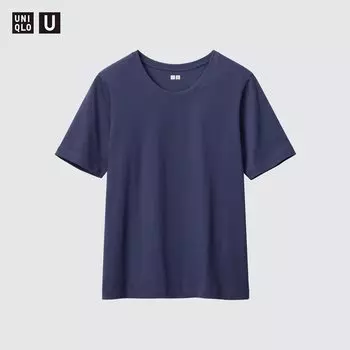 Футболка Uniqlo Supima из хлопка, темно-синий