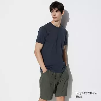Футболка Uniqlo Supima с короткими рукавами, темно - синий