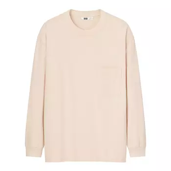 Футболка Uniqlo U Crew Neck Long Sleeved, кремовый