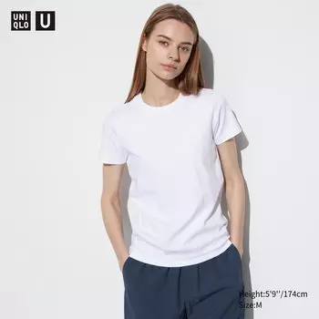 Футболка Uniqlo U-образной формы, белый